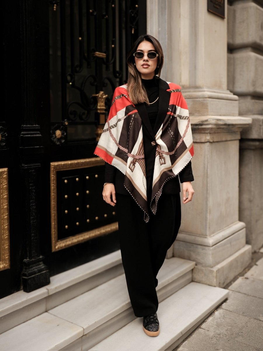 Kaşmir Omuz Şalı Kahve