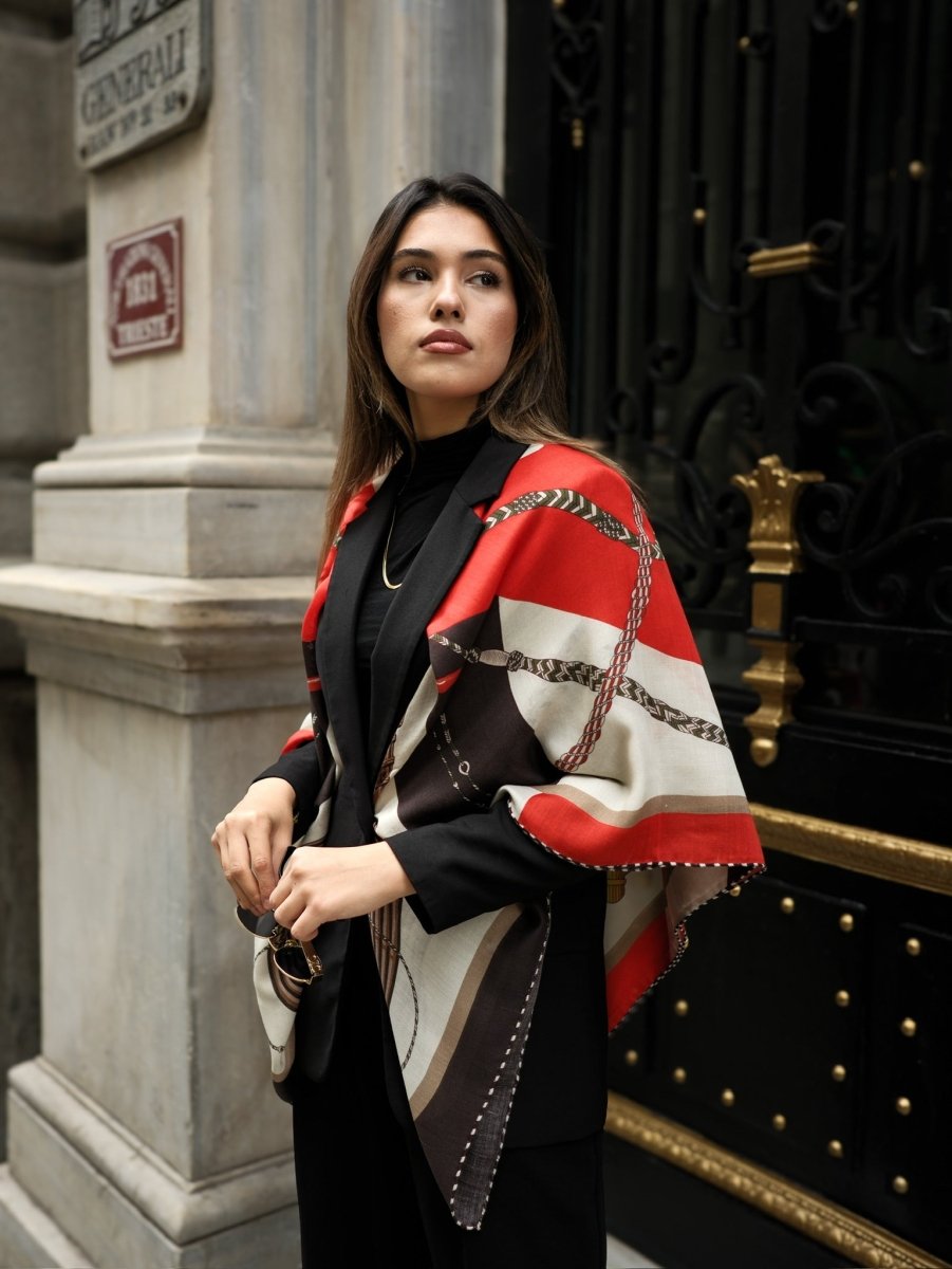 Kaşmir Omuz Şalı Kahve