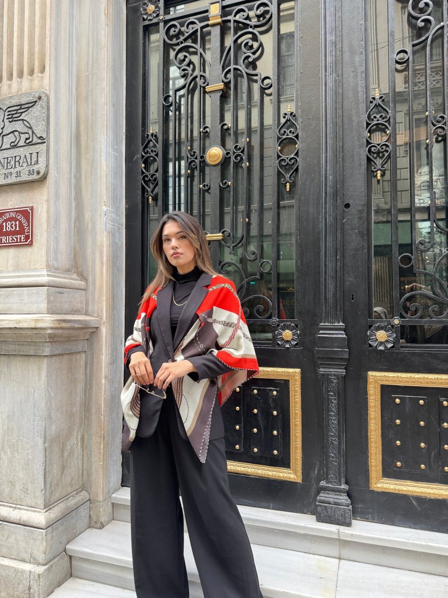 Kaşmir Omuz Şalı Kahve