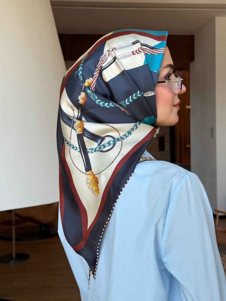 Twill İpek Eşarp Lacivert
