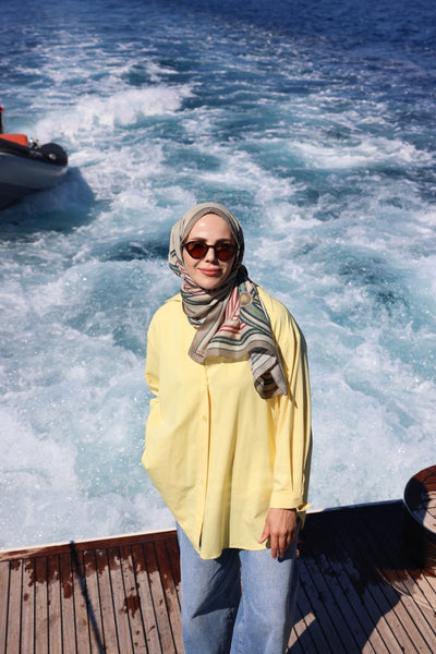 Royal Pamuk İpek Bej Şal