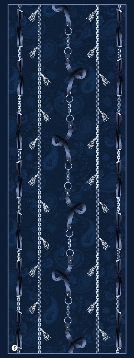 Chain Melody Yün İpek Lacivert