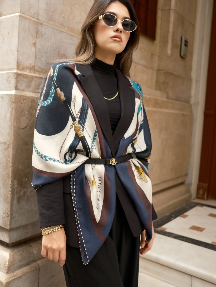 Kaşmir Omuz Şalı Lacivert