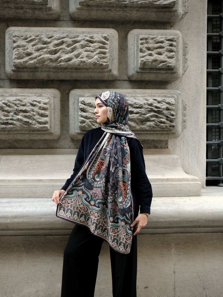 Paisley Harmony Yün İpek Lacivert