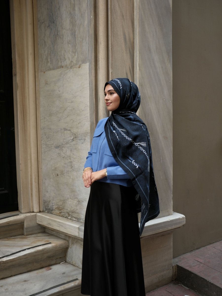 Chain Melody Yün İpek Lacivert