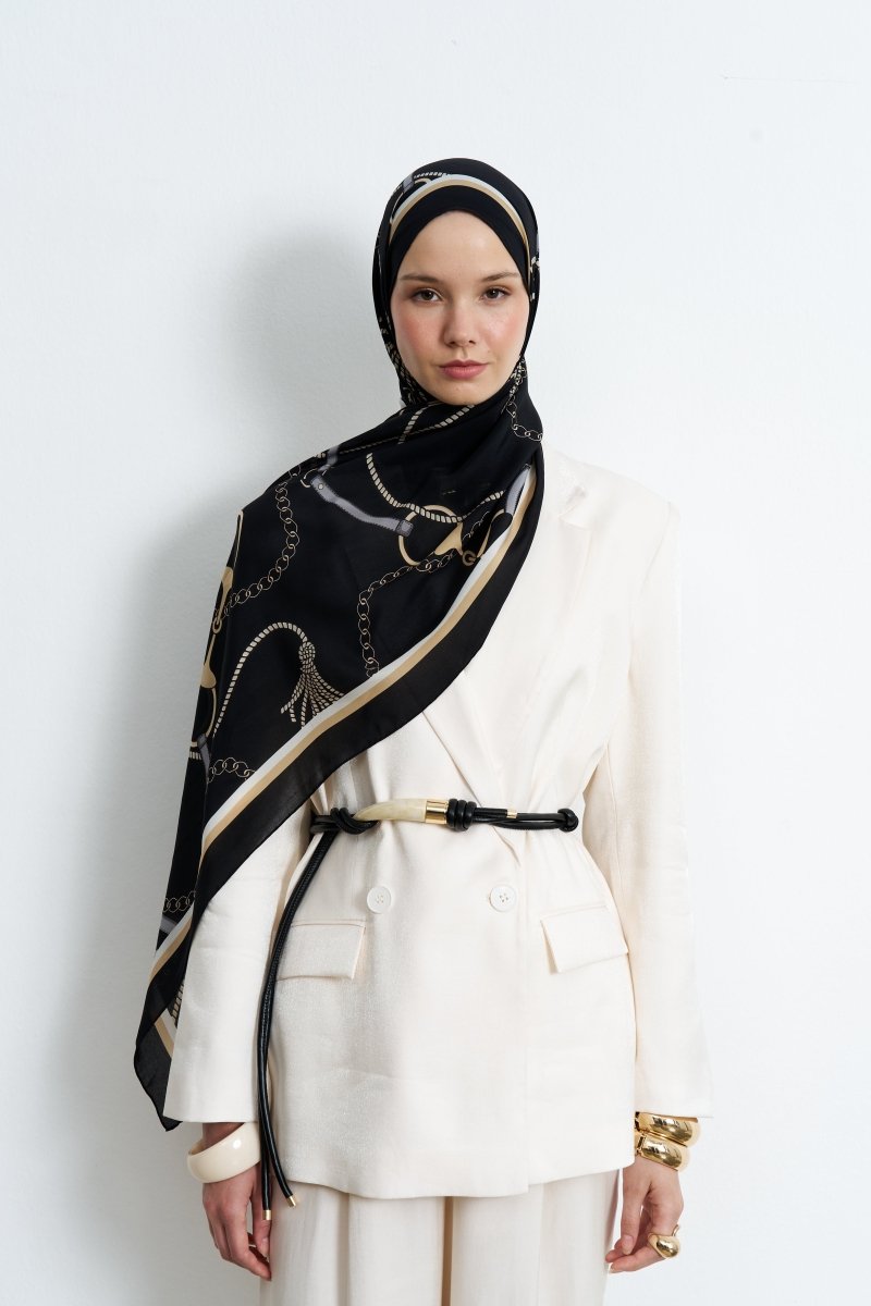 Beltia İpek Şal Siyah