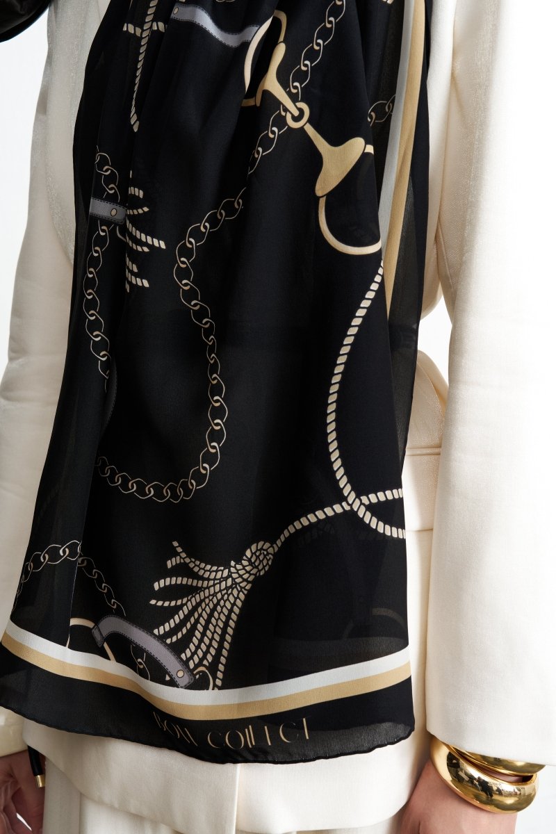 Beltia İpek Şal Siyah