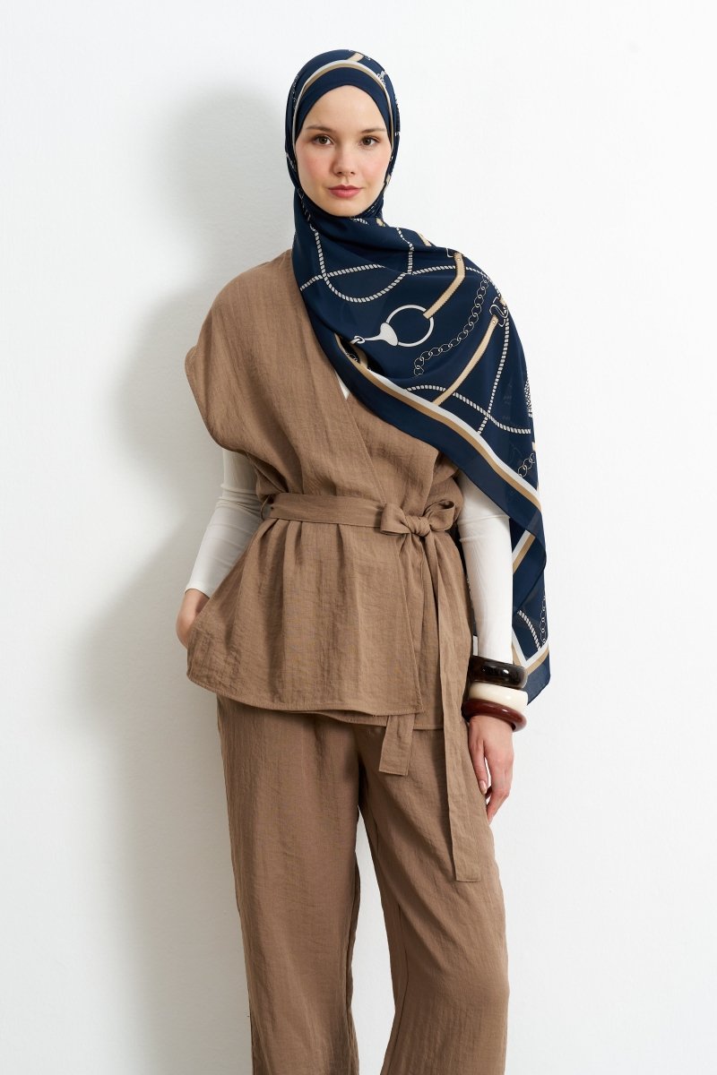 Beltia İpek Şal Lacivert