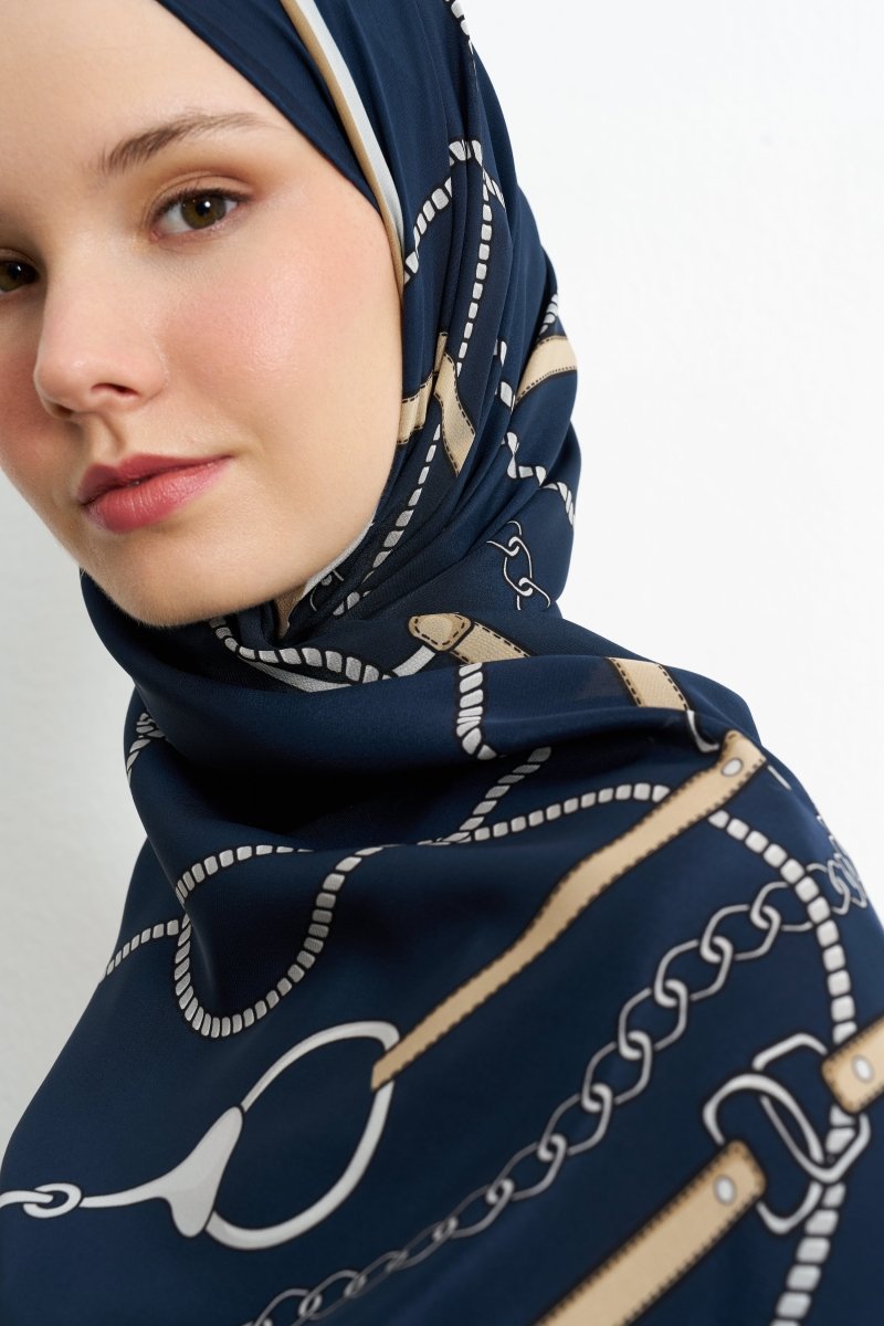 Beltia İpek Şal Lacivert