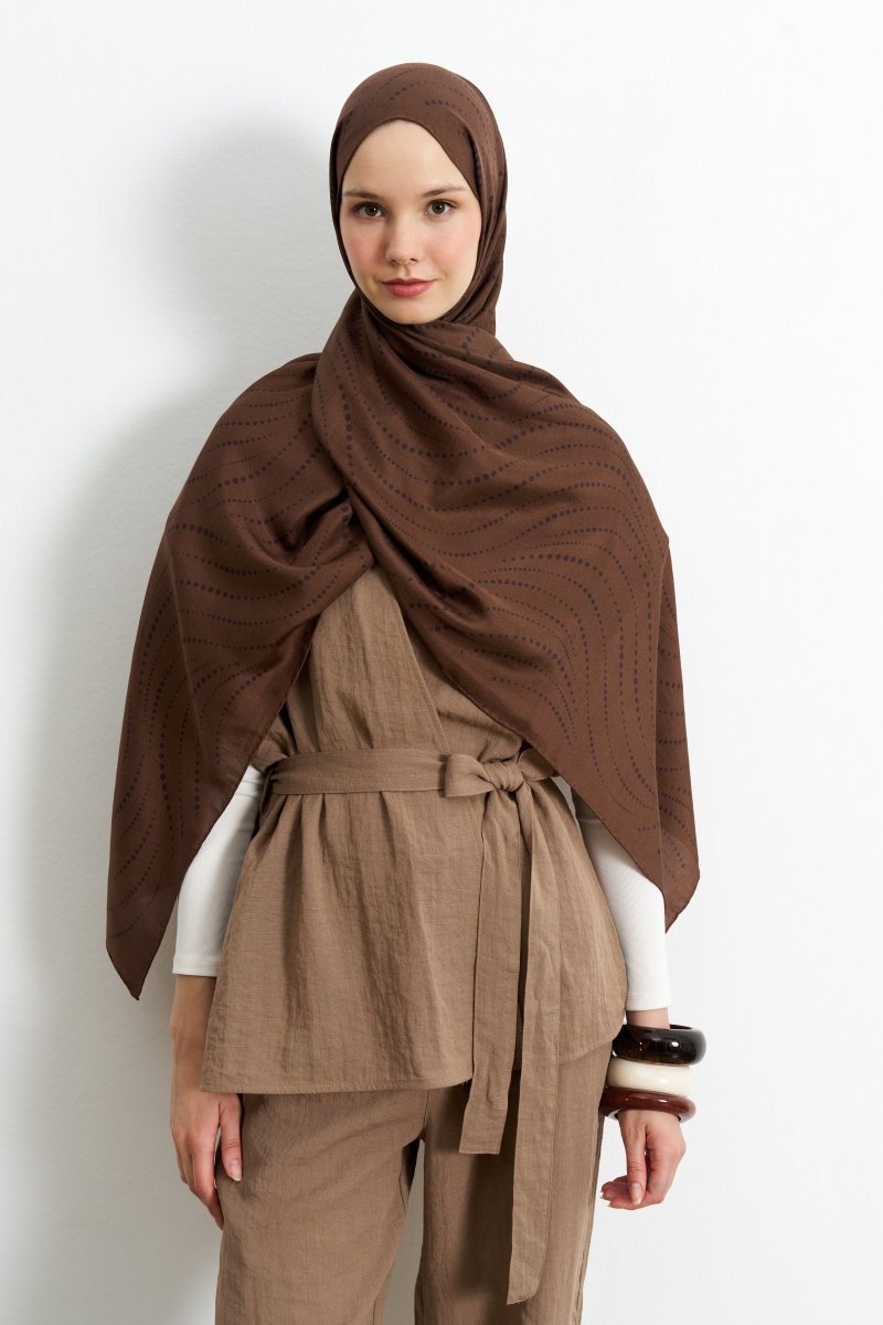 Polkia Pamuk İpek Kahverengi