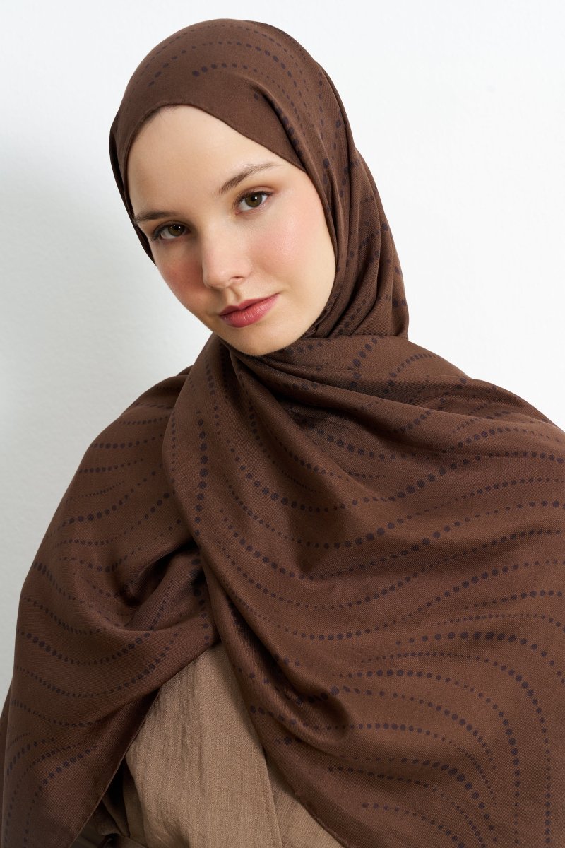 Polkia Pamuk İpek Kahverengi