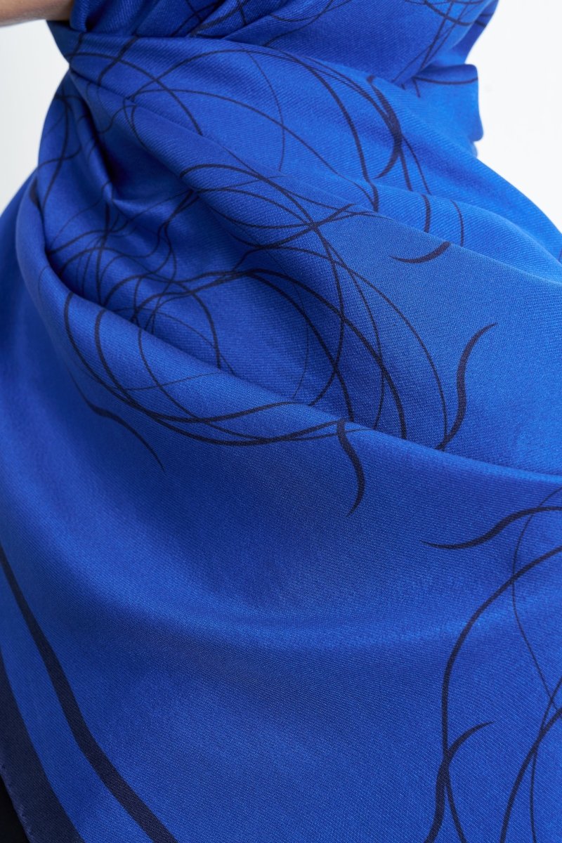 Aisha Pamuk İpek Saks Mavi