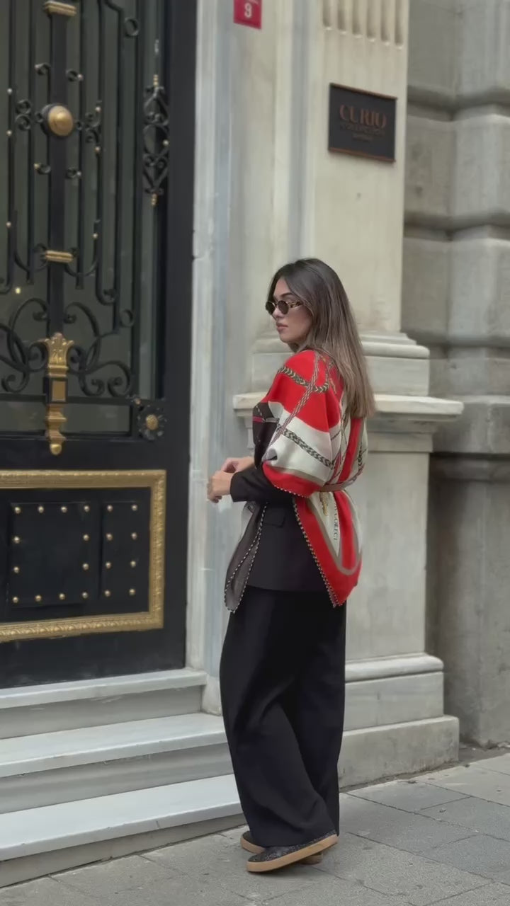 Kaşmir Omuz Şalı Kahve