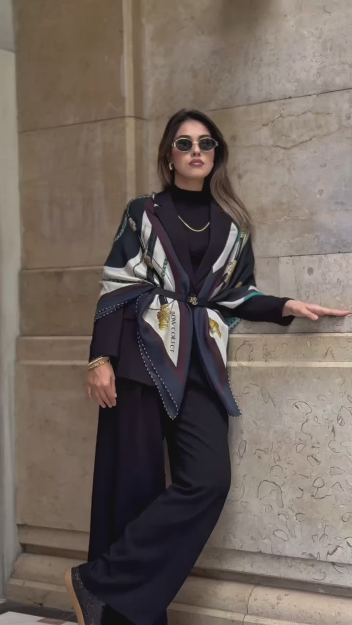 Kaşmir Omuz Şalı Lacivert