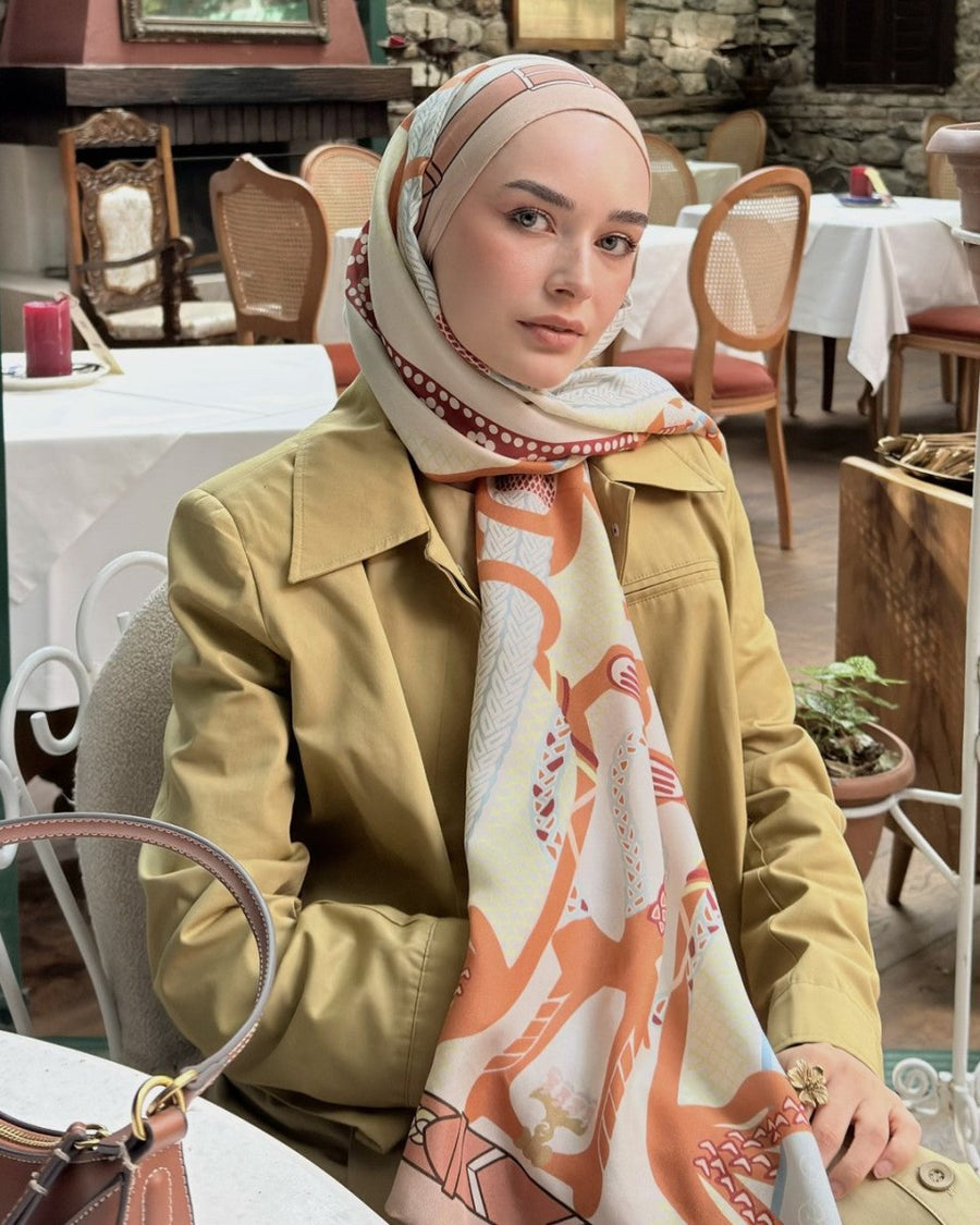 Siena Pamuk İpek Şal Turuncu